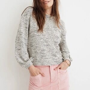 Madewell Texture & Thread Bubble-Sleeve‎ Top, Heather Grey